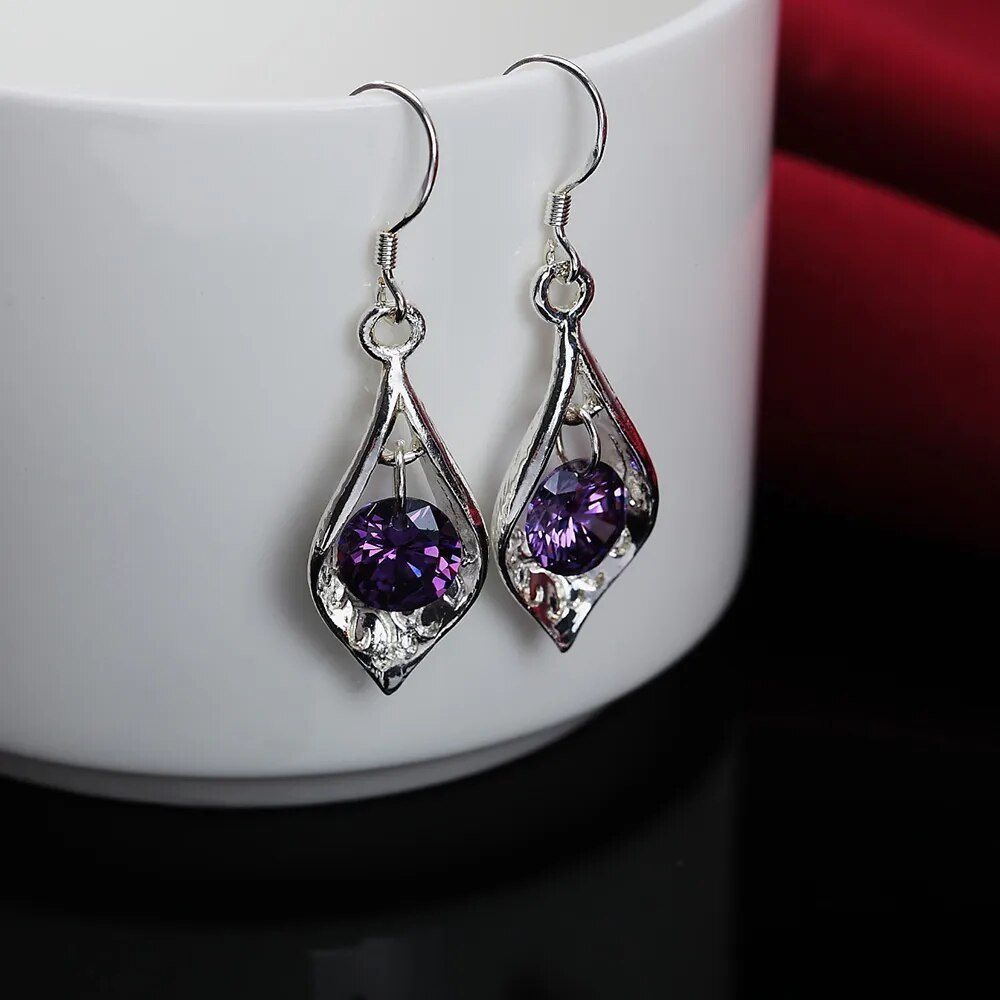 925 Sterling Silber Ohrringe - Eleganter Schmuck mit Amethyst - NiZED