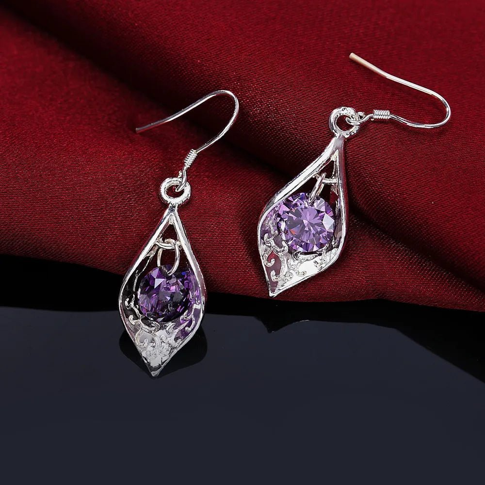 925 Sterling Silber Ohrringe - Eleganter Schmuck mit Amethyst - NiZED