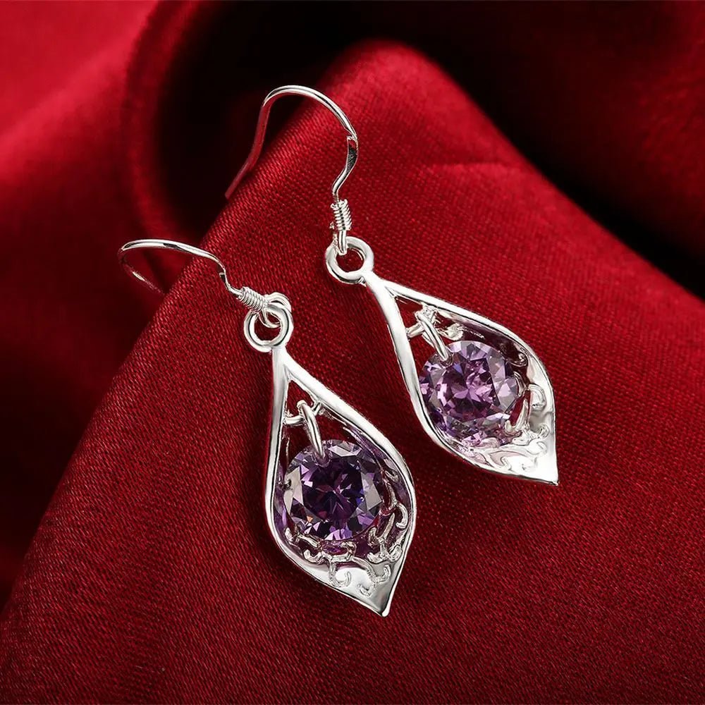 925 Sterling Silber Ohrringe - Eleganter Schmuck mit Amethyst - NiZED