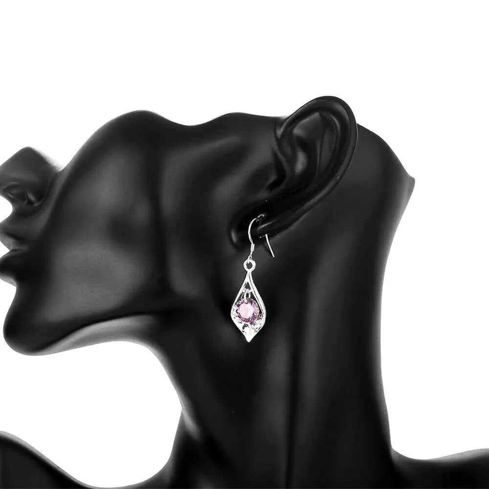 925 Sterling Silber Ohrringe - Eleganter Schmuck mit Amethyst - NiZED