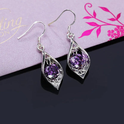 925 Sterling Silber Ohrringe - Eleganter Schmuck mit Amethyst - NiZED