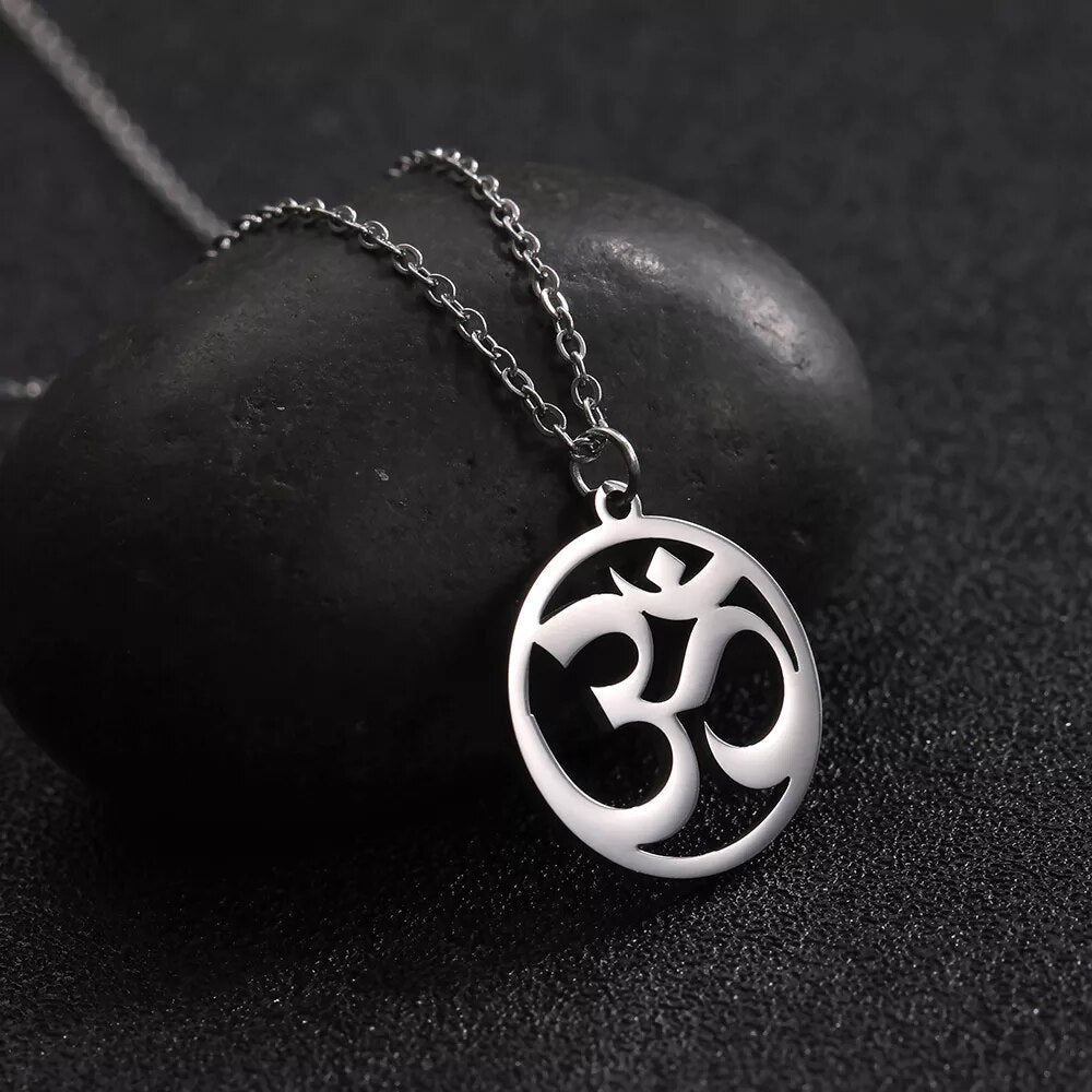 Unift Buddhismus Hindu Yoga Om Aum Halskette - Übernatürlicher Talisman aus Edelstahl