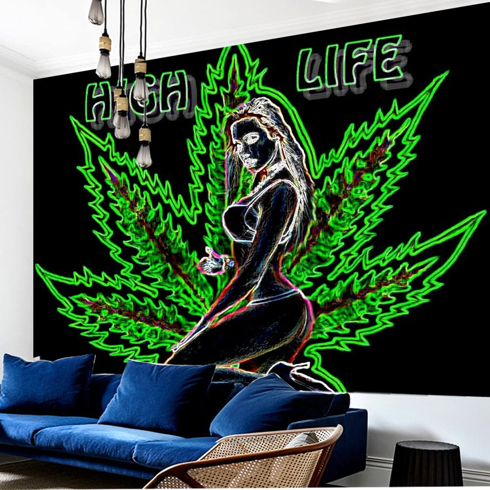 Psychedelic trippy weed xxx Schwarzlichtposter