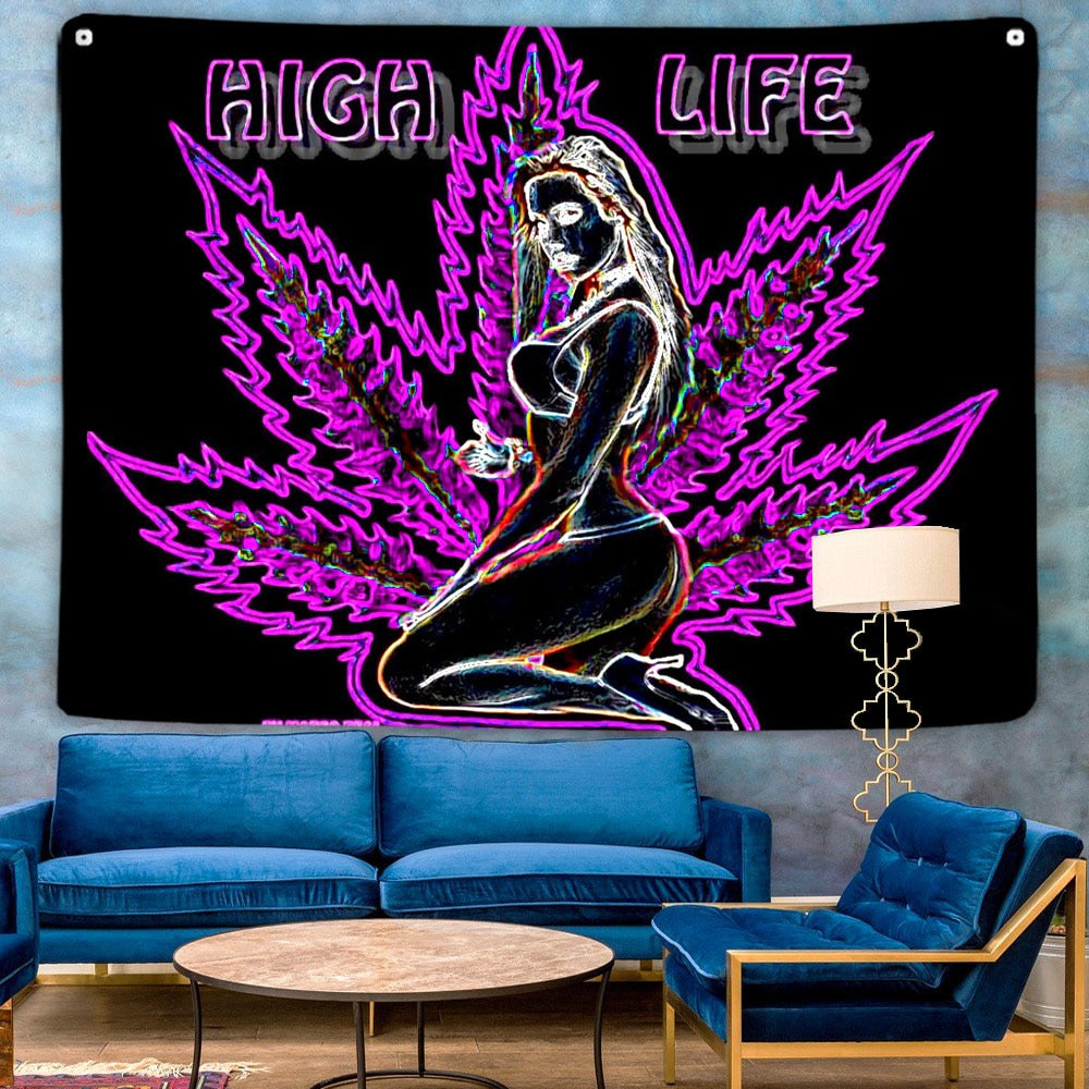 Psychedelic trippy weed xxx Schwarzlichtposter