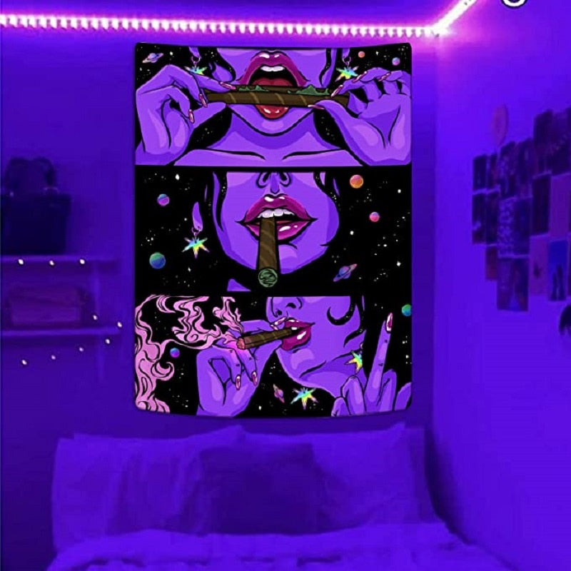 Fluoreszierende Yeoiat Trippy Schwarzlichtposter