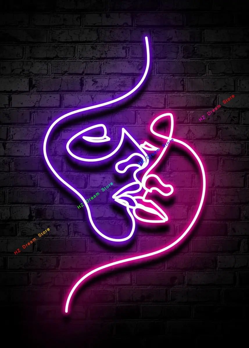 Neon Love Heart Posters