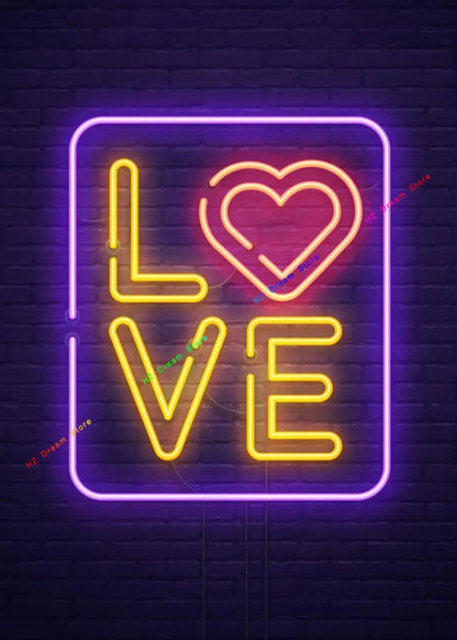 Neon Love Heart Posters