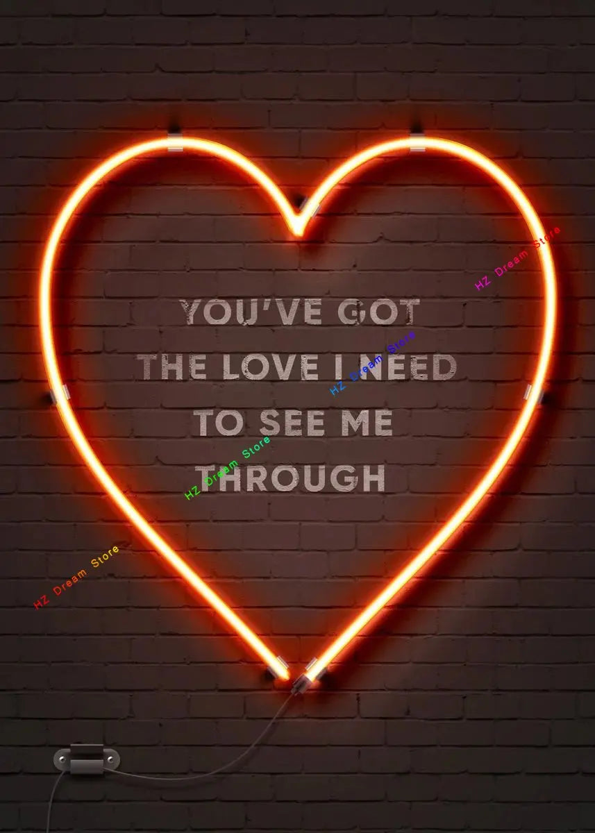 Neon Love Heart Posters