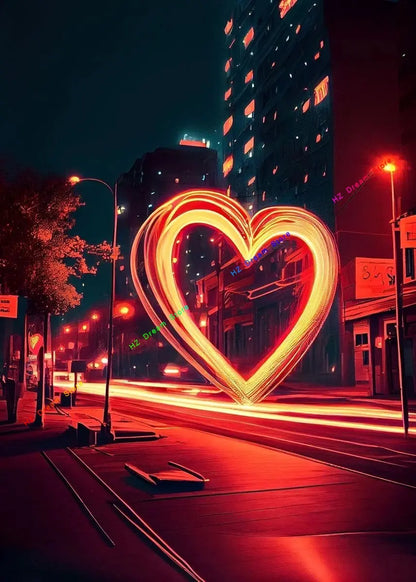 Neon Love Heart Posters