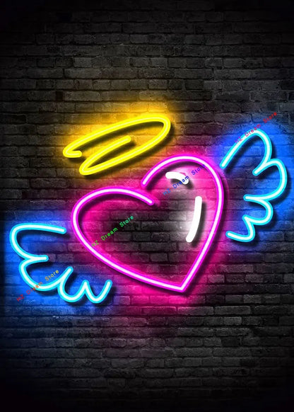 Neon Love Heart Posters