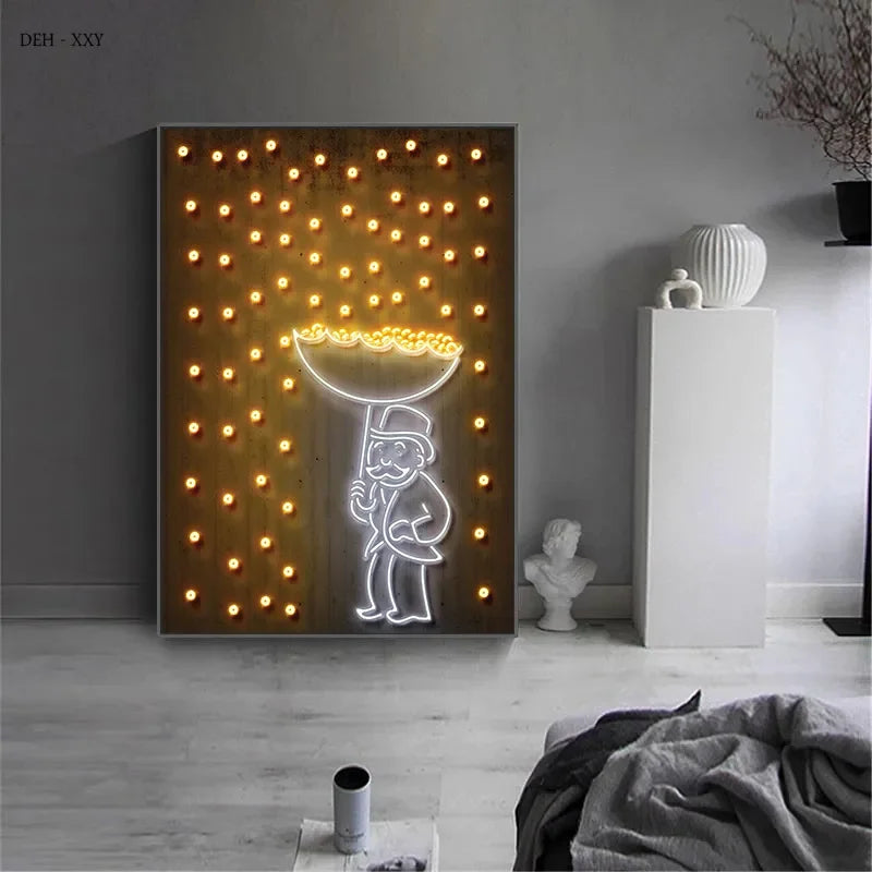 Modern Pop Wall Art Neon Design Mona Lisa and Co.